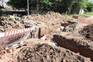 Una de las obras que se ejecutan en Chacabuco.