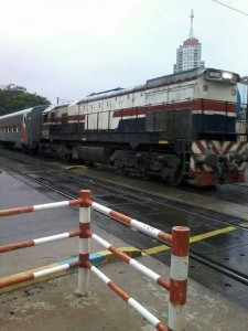 La locomotora 9063, GT CW -2, en la prueba llevada a cabo hoy.