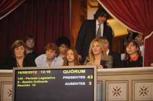 Nora de Lucía en el Senado Bonaerense. Foto gentileza: Luís Pozzi.