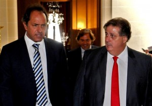 Scioli se reunió con Collia por la gripe A en Carmen de Areco.