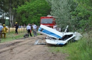 Imagen de lo que quedó del Cessna 152. Foto: El Nuevo Cronista.