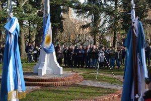 Imagen del acto realizado en Rawson por el Día de la Bandera