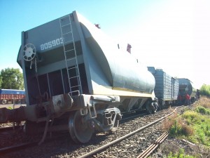 Descarriló tren de cargas en Chacabuco.