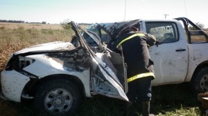 Estado en que había quedado la camioneta del Ingeniero Federico Bonzo.