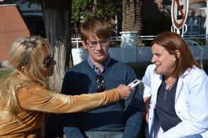 Serritella y Charini durante la nota con del Castillo.