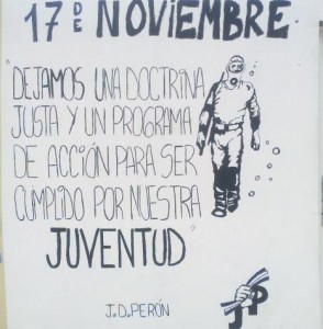 Mural pintado por la Juventud Peronista.