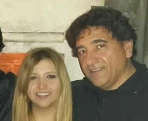 El empresario juninense Tossi, junto a su hija.