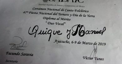 Diploma al Mérito recibido por el dúo "Los Salteños" en Ayacucho