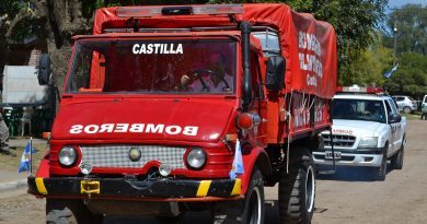 Bomberos Voluntarios de Castilla sofocaron incendio de árboles en estancia "Los Cedros"