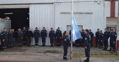 Izamiento de la bandera argentina